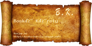 Boskó Károly névjegykártya