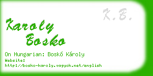 karoly bosko business card